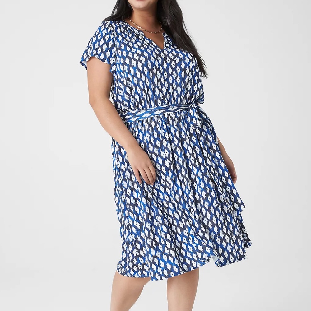 Lane Bryant Flutter-Sleeve V-Neck Knit Swing Dress - 18/20